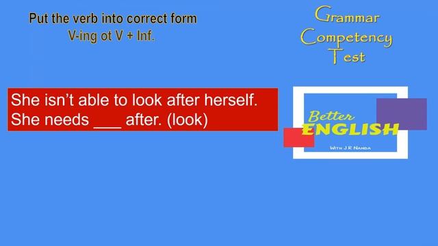 Grammar Competency Test on V-ing and Infinitive - 4 смотреть онлайн