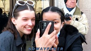 Ever Anderson (Milla Jovovich's Daughter) with fans @ Paris Miu Miu Show March 8th 2022 08.03.2022