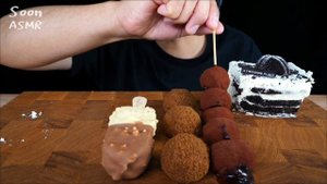 ASMR 초코찰떡 초코볼떡 아이스크림 투썸케이크 허쉬모찌롤 매그넘 초콜릿 편의점 디저트 먹방! CHOCOLATE DESSERT ICE CREAM CAKE MAGNUM EATING