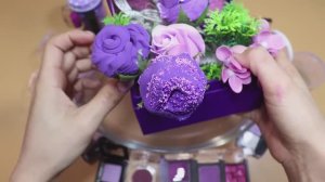 Смешиваем ''Пурпурный'' макияж, детали, блёстки... в слайм!