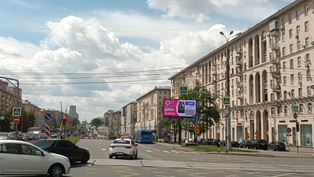 Москва поездка на автобусе (Ленинский проспект - Метро Университет)