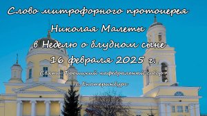 Слово митрофорного прот. Николая Малеты  в Неделю о блудном сыне 16.02.2025