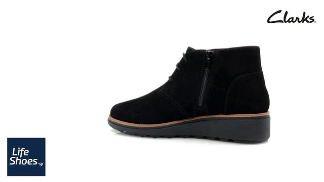 Clarks Sharon Hop Ανατομικά Σουέτ Μποτάκια Μαύρα (26138707) смотреть онлайн