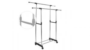 Вешалка напольная, стойка для одежды, двойная, рейл