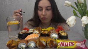 MUKBANG | РОЛЛЫ СУШИ ROLLS ROLL | празднуете 14 февраля ? История подписчицы - ЧБД