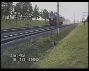 Советский тепловоз ТЭП80 на скорости 253 км/ч