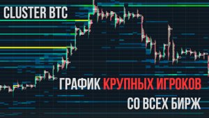 Крупные игроки Биткоина на общем кластерном графике всех спотовых бирж. ClusterBtc.com