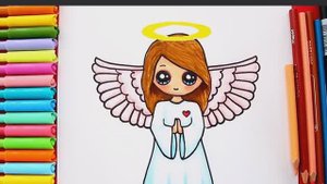 Как нарисовать КАВАИЙНОГО АНГЕЛА | Как нарисовать милого ангела