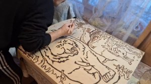 Выжигаю пано. Топлю Баню. Песня под Гармонь.