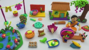 Лепим из пластилина -Как сделать домик, кухонный гарнитур, куклу, чаркху, дерево из пластилина