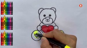 Қонжықтың суретін салу және бояу. How to draw teddy for kids and toddlers