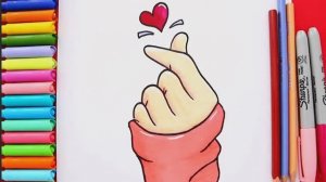 Научись рисовать корейское сердце | Легкие рисунки в стиле Tumblr