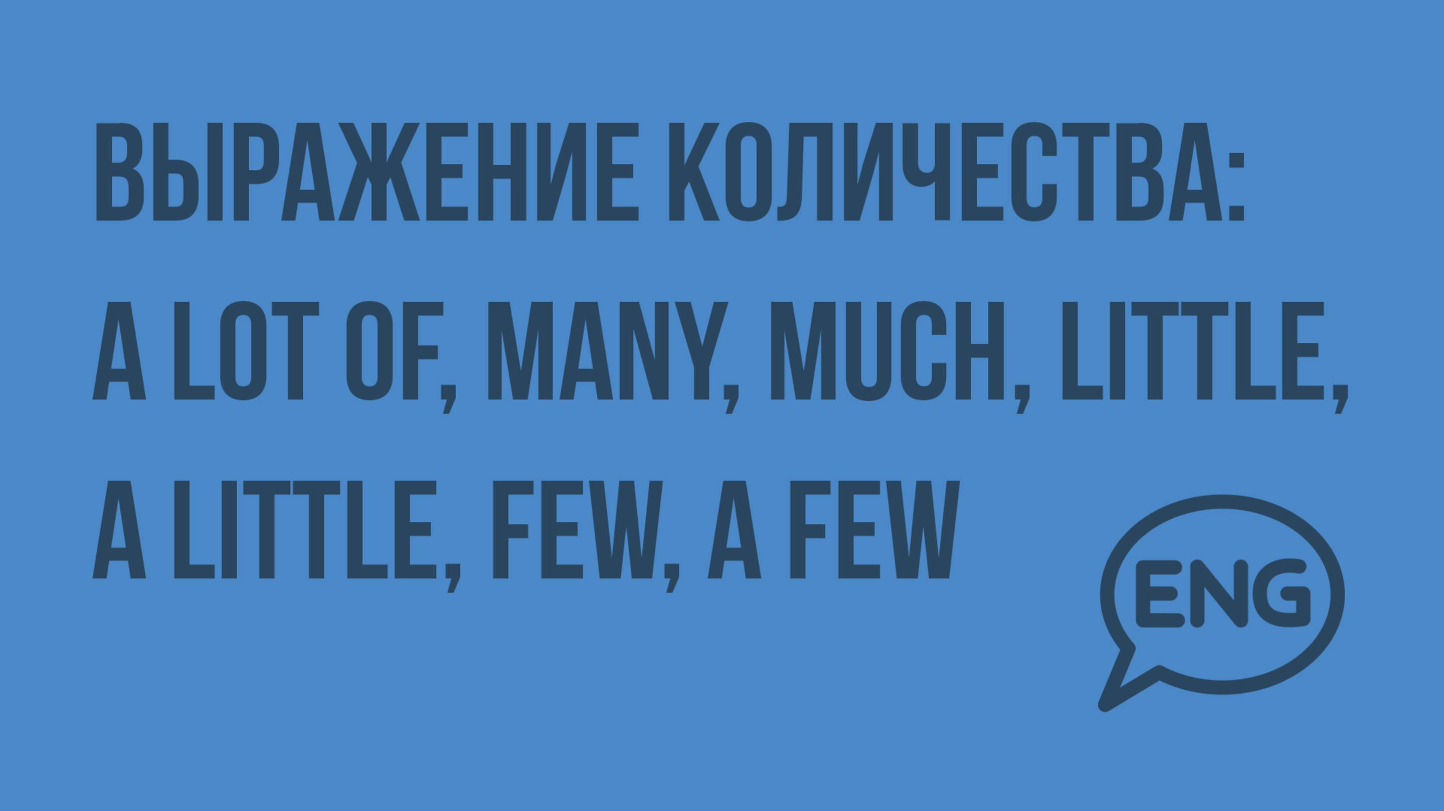 Выражение количества a lot of, many, much, little, a little, few, a few. Видеоурок по английскому