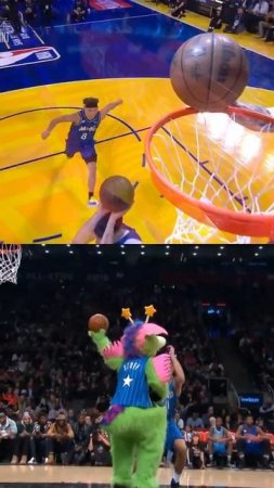 Side by side comparison of Mac McClung and Aaron Gordon Hoverboard dunk