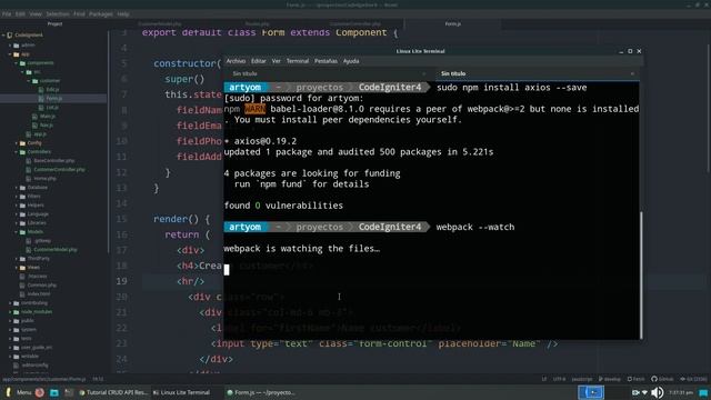 Tutorial CRUD API Rest – CodeIgniter 4 & React.js #4 Create