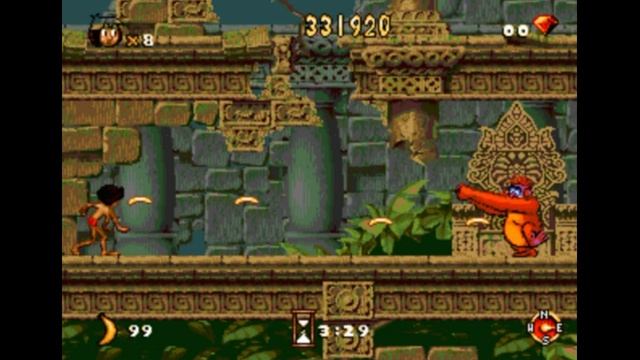 Sega Mega Drive 2 (Smd) 16-bit The Jungle Book Battle with Bosses / Битва с Боссами Прохождение