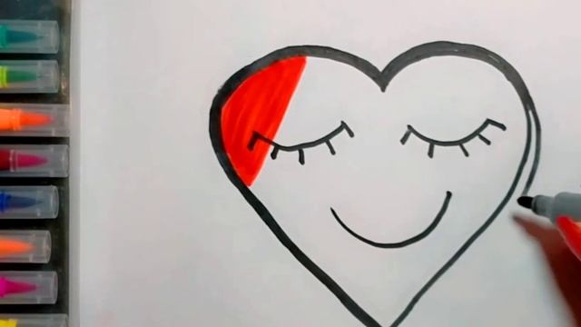 DRAWING SIMPLE CUTE HEART FOR KIDS | HOW TO DRAW HEART ❤🌈#kidsdrawing #kidsvideo #heartdrawing #cut