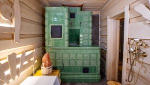 Банная печь в изразцовой облицовке (Дорф, Альбион, Модерн)