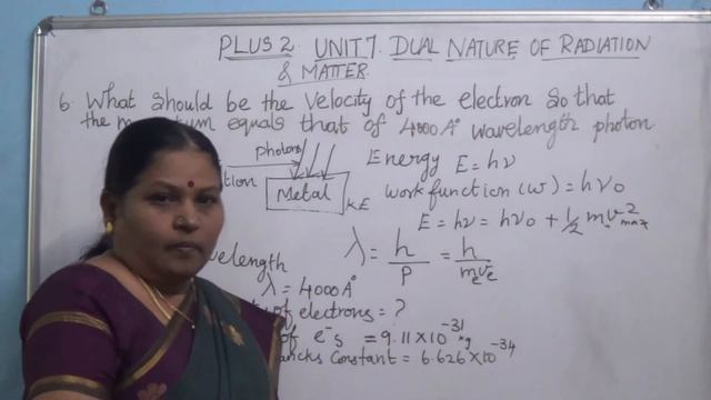 PLUS 2 PHYSICS UNIT 7  DUAL NATURE OF RADIATION AND MATTER- PROBLEM 5,6,7 SOLUTION