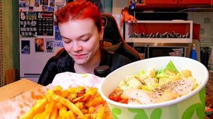 Мукбанг | Ланчбокс Баварский, Додстер, салат Цезарь | Обжор Асмр