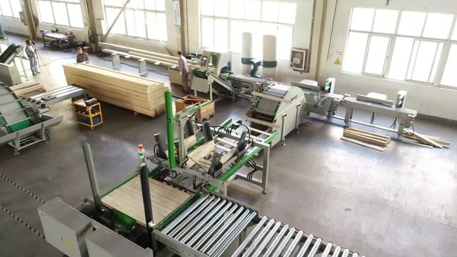 Автоматическая торцовочная линия для паллетной заготовки с укладчиком HAMANN PALLET CUT для поддонов