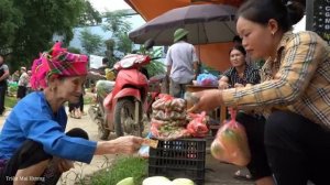 Have you ever harvesting and eating watermelon? / How to use floor stones garden. Trieu Mai Huong