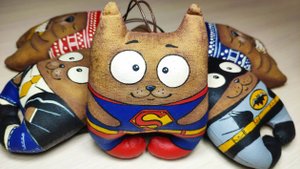 Котики- супергерои (кофейные игрушки). Идея подарка на 23 февраля