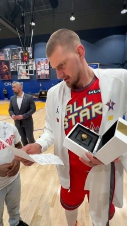 Nikola Jokic gets his All-Star ring and reads a letter from the kids