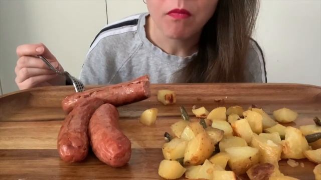 ASMR CHICKEN APPLE SAUSAGE AND LEMON BEAN POTATOES 먹방 NO TALKING, EATING SOUNDS, ASMRfood