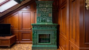 Биокамин в изразцовой облицовке "Альбион"