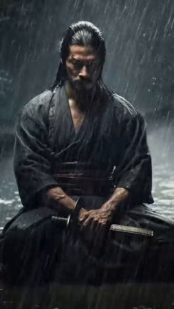 Samurai Meditation In The Rain #shorts #samurai #mindset #miyamotomusashi #bushi