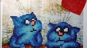 Алмазная мозаика "Синие коты"