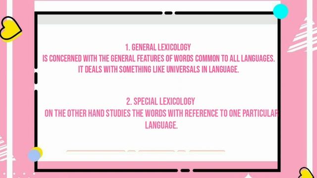 LEXICOLOGY | in LINGUISTICS