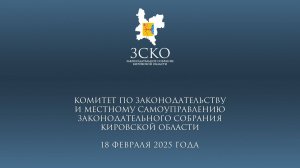 Заседание комитета по законодательству 18.02.2025