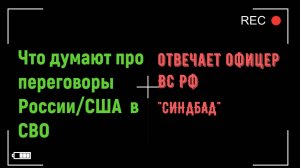 Что думают про переговоры РФ/ США бойцы в СВО.Отвечает "Синдбад"-офицер ВС РФ