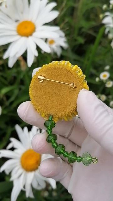 Брошь цветок "Одуванчик желтый" смотреть онлайн