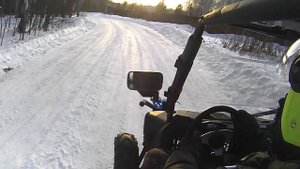 КТА К5: проезд по следу снегохода, немножко видов деревни