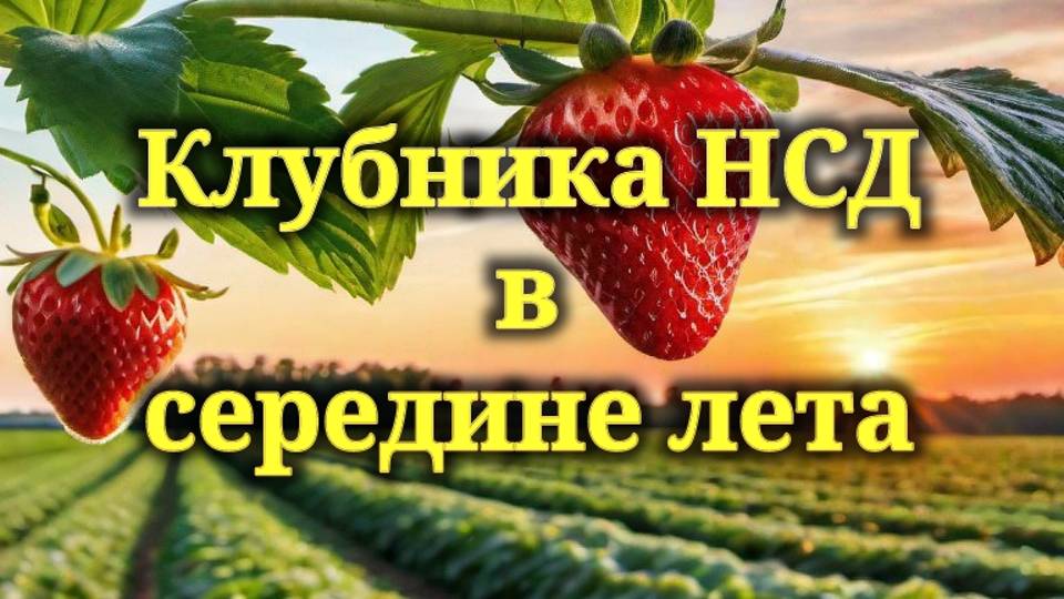 Клубника нсд (ремонтантная) в середине лета, погода жара . смотреть онлайн