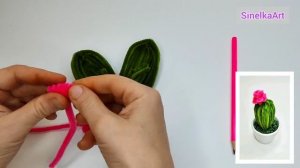 Кактус из синельной проволоки / Мастер класс синильная проволока