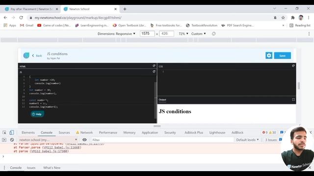 If/else Conditions  | Web Development for Beginners| Game Of Codes| Newton School | Curious Vian