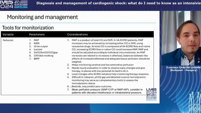 Diagnosis and management of cardiogenic shock what  to know as ICU-doc Francisco Chacón Lozsán