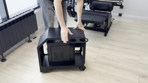 Тумба-стол E-station подкатная CAR, малая, металлическая, черная, Размеры (ДШВ): 61,5(47,5)х30,5х56