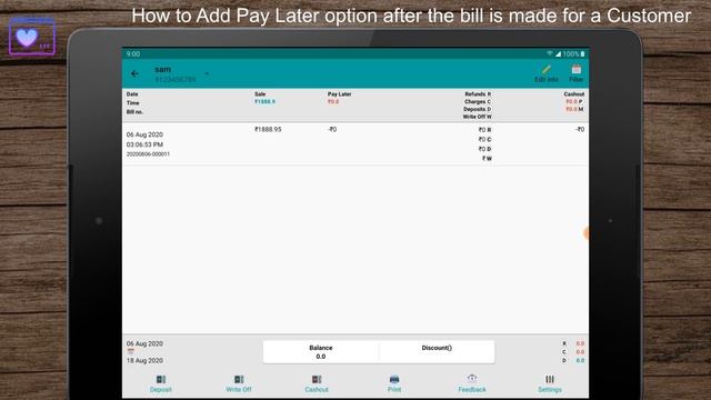 How to Add Pay Later option after the bill is made for a Customer in IVEPOS Point of Sale
