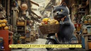 "ШОК! КОШКА В КИТАЕ ПРОДАЁТ ПРОДУКТЫ! 🐱🛒🇨🇳"