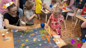 День космонавтики в садике. Рисуем космос. Детские поделки к дню космонавтики. Серёжа Ева Злата