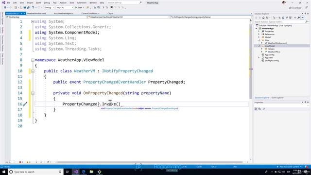 11. Implementing the INotifyPropertyChanged interface