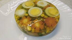 Вкуснейшее заливное из курицы с овощами. Объедение. Простой рецепт