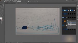 Atlantis - Ночной пейзаж в Adobe Illustrator