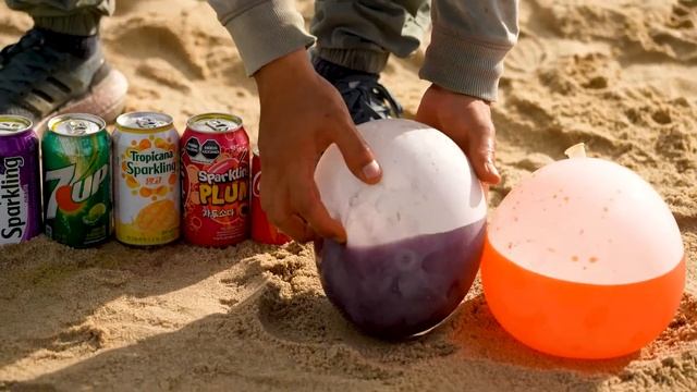 Experiment: Balloons of Fanta, Mirinda, Chupa Chups, Pepsi, 7up, Big Coca Cola vs Mentos Undergroun смотреть онлайн