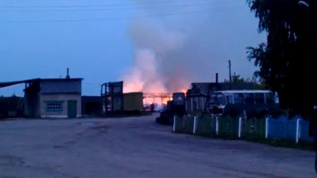 Пожар в городе сенно